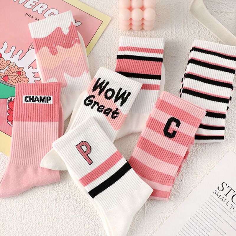 袜子女ins潮百搭高颜值森系长筒白色秋冬款中筒运动百搭女式高筒