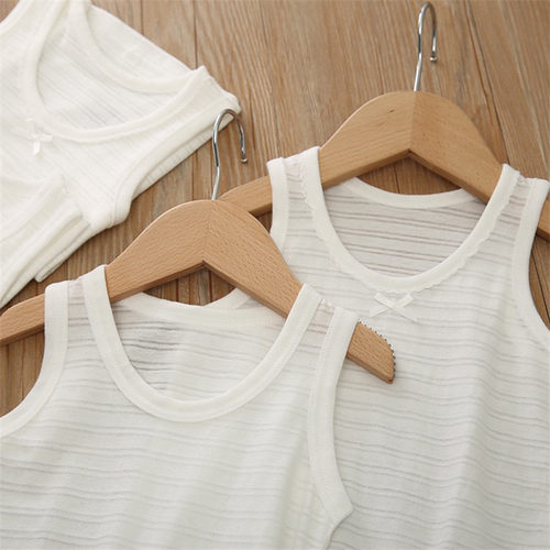 竹节棉儿童背心夏季薄A类无荧光