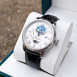 OBLVLO欧宝罗梵高星空手表经典商务休闲全自动机械表透底男士腕表