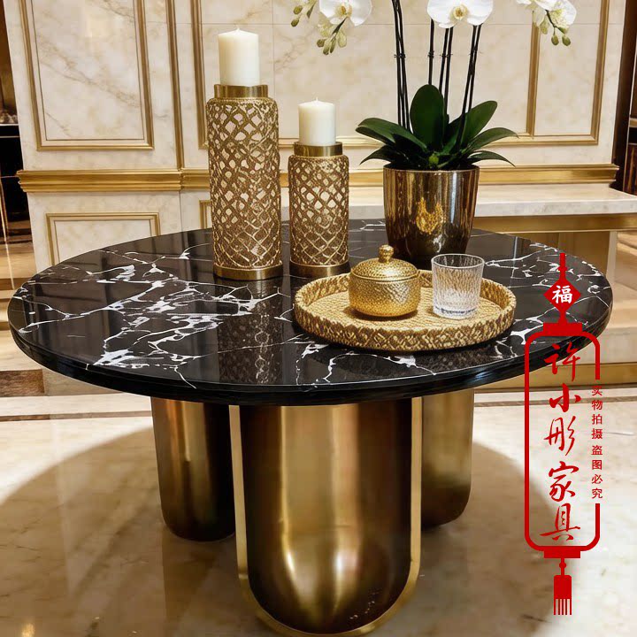 艺术风水台入户装饰摆台办公大堂置物花台酒店端景台大厅大圆桌