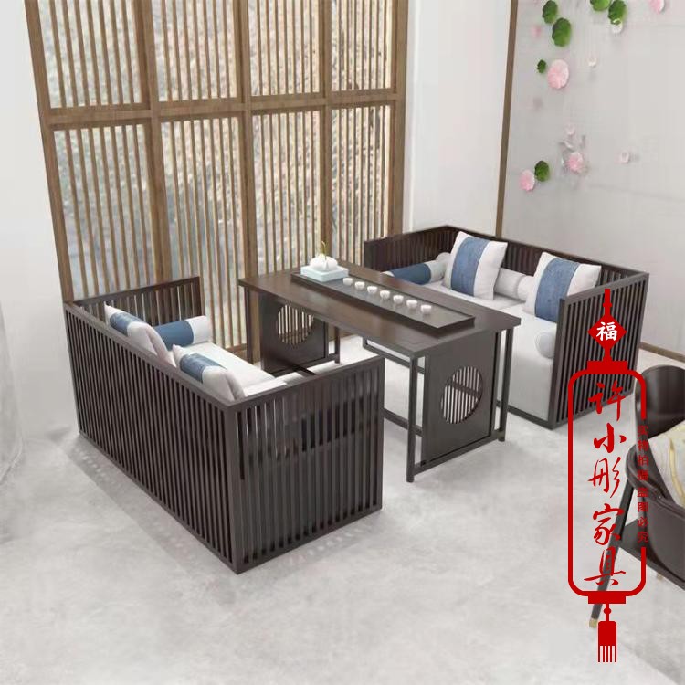 接待休息桌茶楼卡座定制沙发