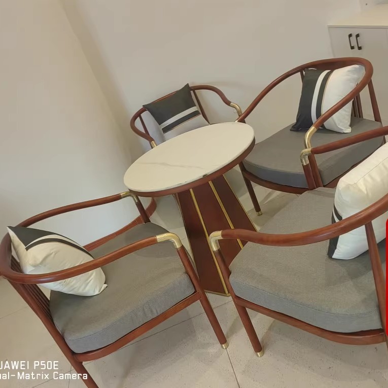 圆桌售楼处休闲单人椅商务会客区接待洽谈沙发贵宾室休息区茶桌椅