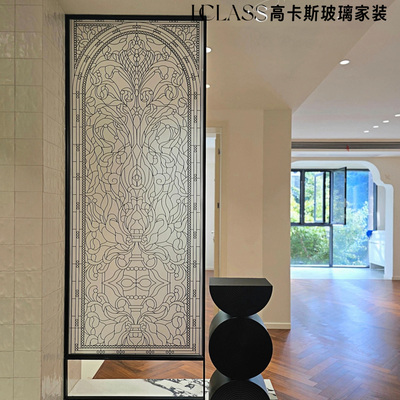 法式蒂芙尼艺术玻璃定制隔断门