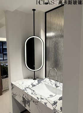 夹丝防爆玻璃隔断屏风高端轻奢定制客厅玄关洗手间遮挡墙极窄边框