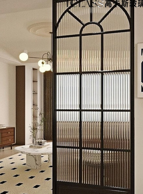 超白钢化长虹水波纹水立方油画艺术玻璃隔断屏风入门玄关客厅遮挡