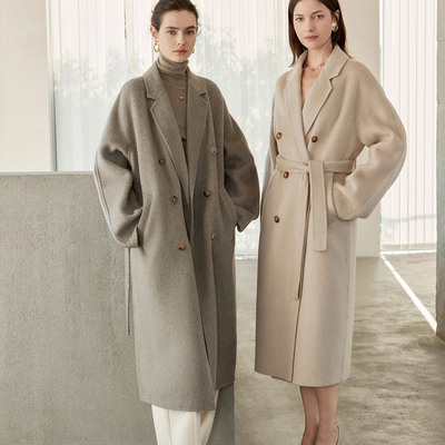 赫本风M家101801双面羊绒大衣女