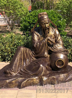 唐代诗人李白雕塑诗仙李白雕像酒圣杜康茶圣陆羽雕塑古人雕像定做