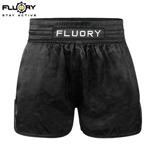FLUORY火垒拳击短裤泰拳训练服龙纹提花裤衩男女款运动休闲跑步