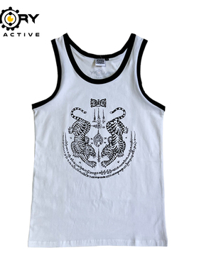 FLUORY火垒纯棉泰拳背心ufc训练搏击散打上衣拳击服装男女