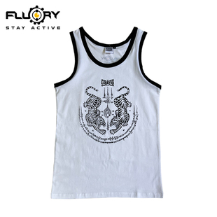 FLUORY火垒纯棉泰拳背心ufc训练搏击散打上衣拳击服专业男女通用