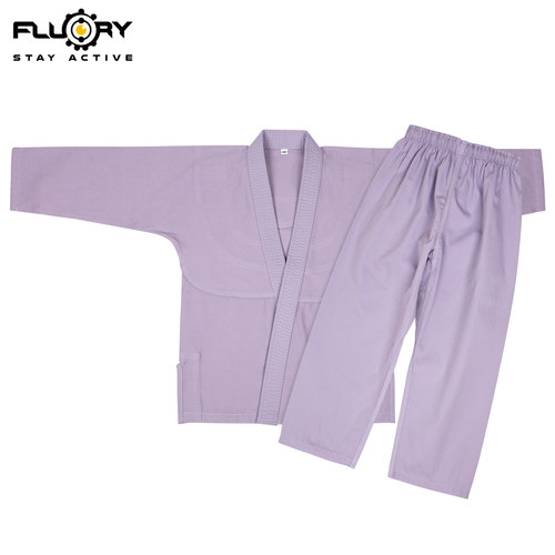 FLUORY巴西柔术道服儿童柔道服男女童光板柔术服BJJ柔道训练服