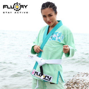 FLUORY火垒巴西柔术道服女可爱果绿汪汪刺绣BJJ GI柔道服专业成人