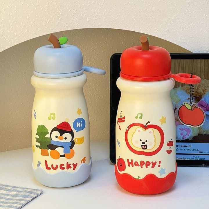 网红萌趣苹果卡通儿童保温杯316不锈钢高颜值男女水杯便携随行杯,餐饮具,保冷/保温杯,淘宝优惠券,粉丝福利购,淘宝优惠卷
