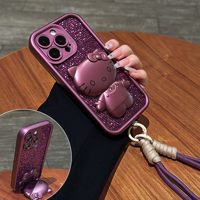 猫咪镜子支架高级感带挂绳适用苹果17promax手机壳iPhone16plus保护套新款15pm轻奢14por补妆13防摔12创意11,3C数码配件,手机保护套/壳,淘宝优惠券,粉丝福利购,淘宝优惠卷