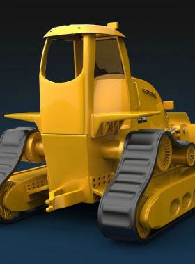 Bulldozer卡特彼勒履带推土机模型3D图纸（3ds Max版） Keyshot渲