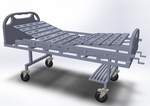 医院病床三维建模图纸 solidworks设计