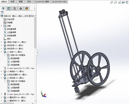 无碳小车（组合）三维建模图纸 solidworks设计