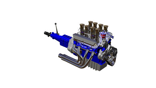 福特Ford 427 发动机图纸 Inventor设计 附STP格式 引擎