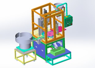 3D图 Solidworks 全自动送料锁螺丝机 多转盘多工位螺栓锁紧设备