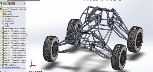 钢管车架3D图纸 SolidWorks2014设计 赛车骨架三维建模