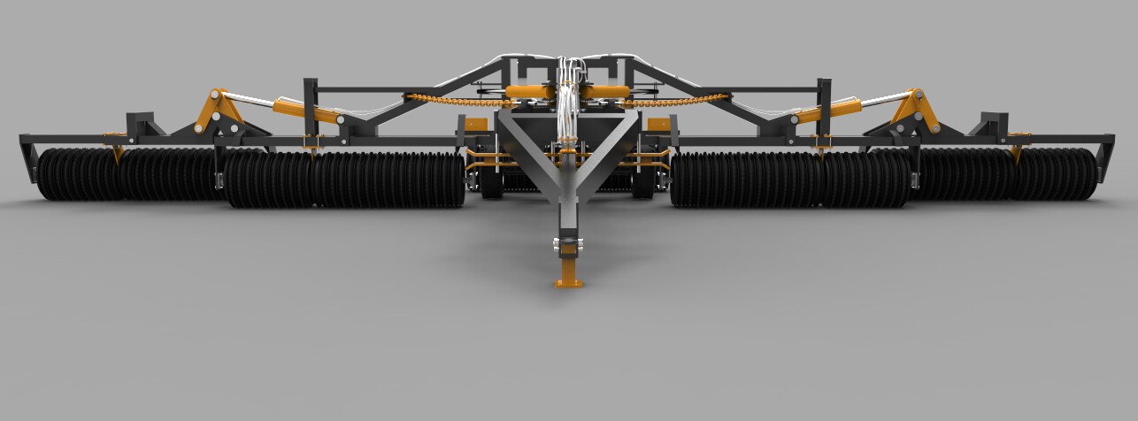 12m重型农用压土机图纸 STP格式 农业机械设备设计