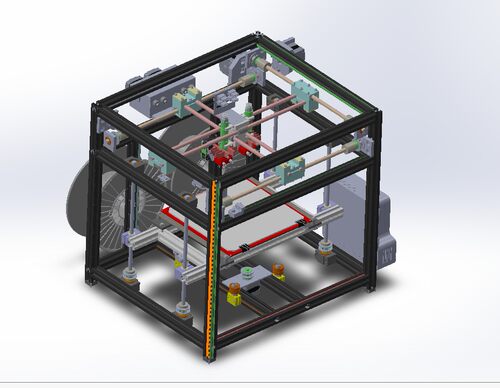 双挤出机3D打印机3D模型图纸 Solidworks设计