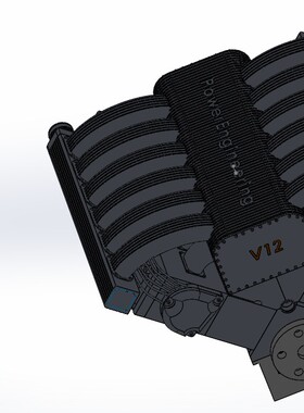 PowerEngineering V12汽车发动机图纸 SolidWorks设计 IGS 3D引擎