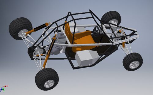 Buggy Piranha II钢管赛车三维建模图纸 inventor设计
