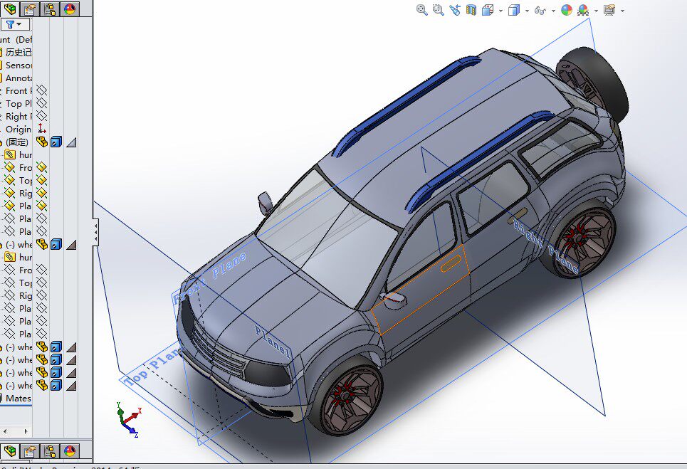 suv轿车三维建模图纸 solidworks设计 附step igs格式