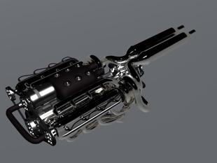 Trophy Truck 汽车发动机图纸 3ds MAX设计 无零件图 引擎模型