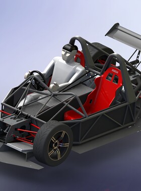Kinetic双人钢管赛卡丁车三维建模图纸 solidworks设计 附IGS X_T
