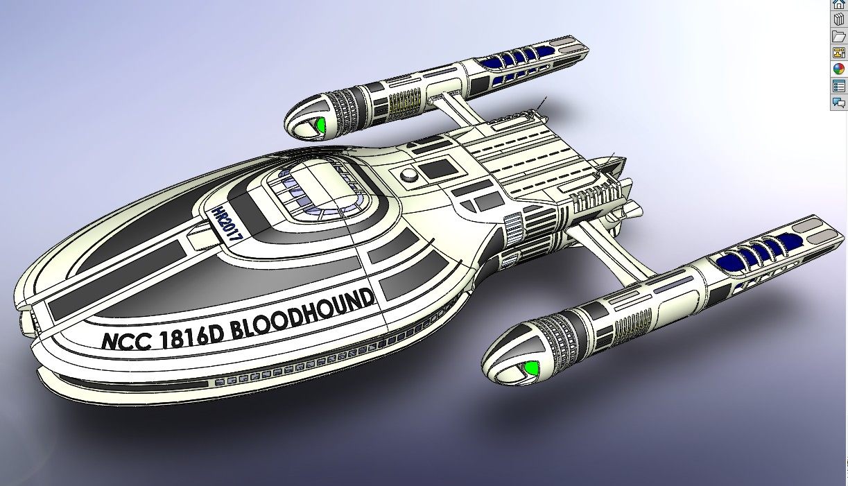 ncc 1816宇宙飞船模型3d图纸 solidworks设计