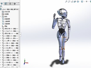 女式 solidworks设计 人形机器人三维建模图纸