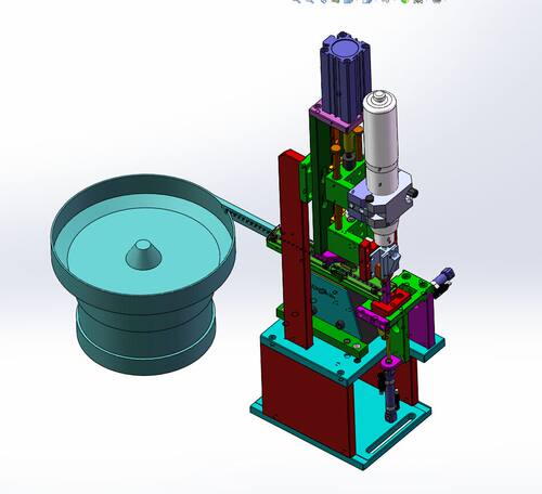 M3螺母振动盘供料直振分料机构3D模型图纸 Solidworks设计