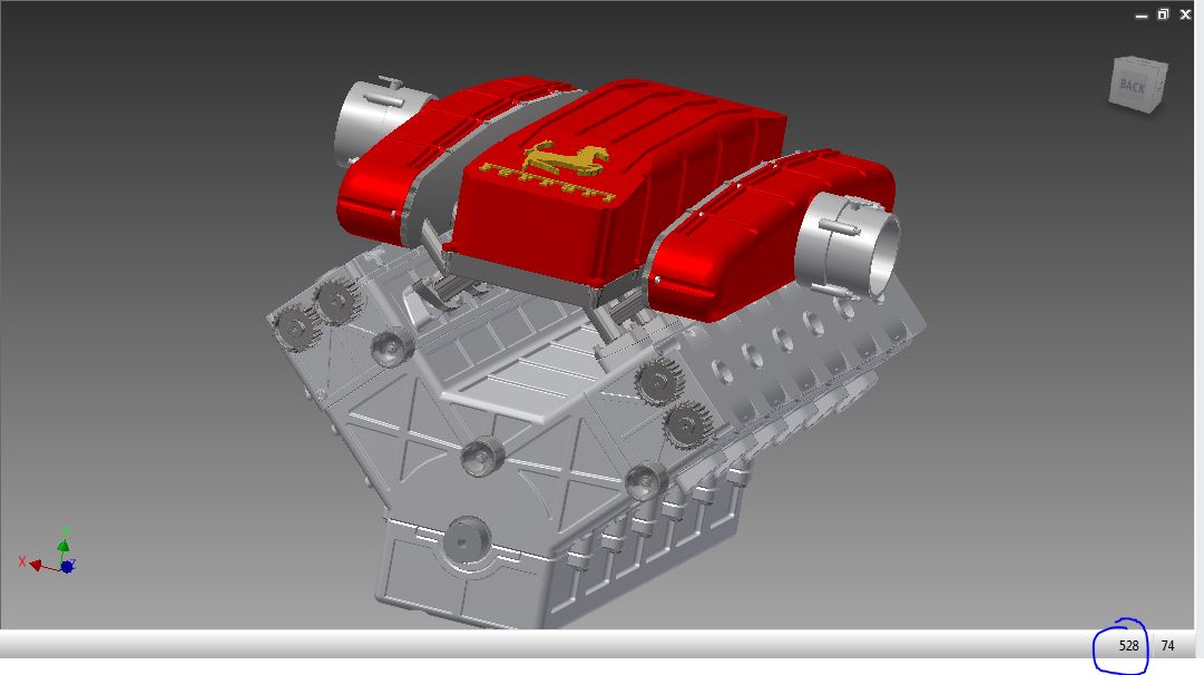 法拉利 Ferrari v12发动机设计图纸 stp格式汽车引擎3D建模