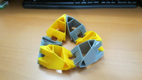 改进的四面体旋转环图纸 数学游戏 翻转开合结构 STL SETP 3D格式