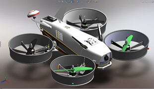 3D建模图纸 300 sldprt STEP格式 Solidworks设计 四轴飞行器
