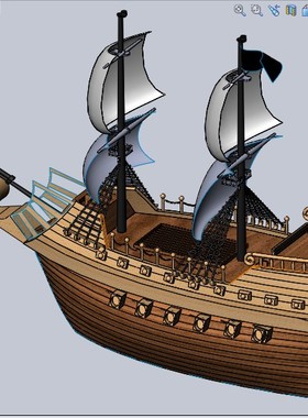 海盗船3D图纸 SolidWorks设计 单个SLDPRT文件