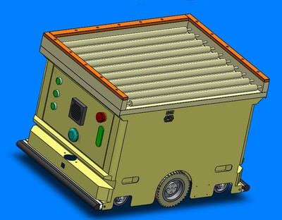 AB型非动力滚筒背负式AGV数模图纸 自动导引运输车solidworks设计