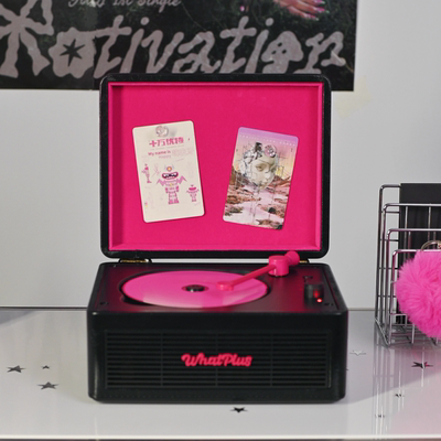 WhatPlus问加cd机C300Pro黑粉色App版蓝牙音响cd唱片机cd播放机