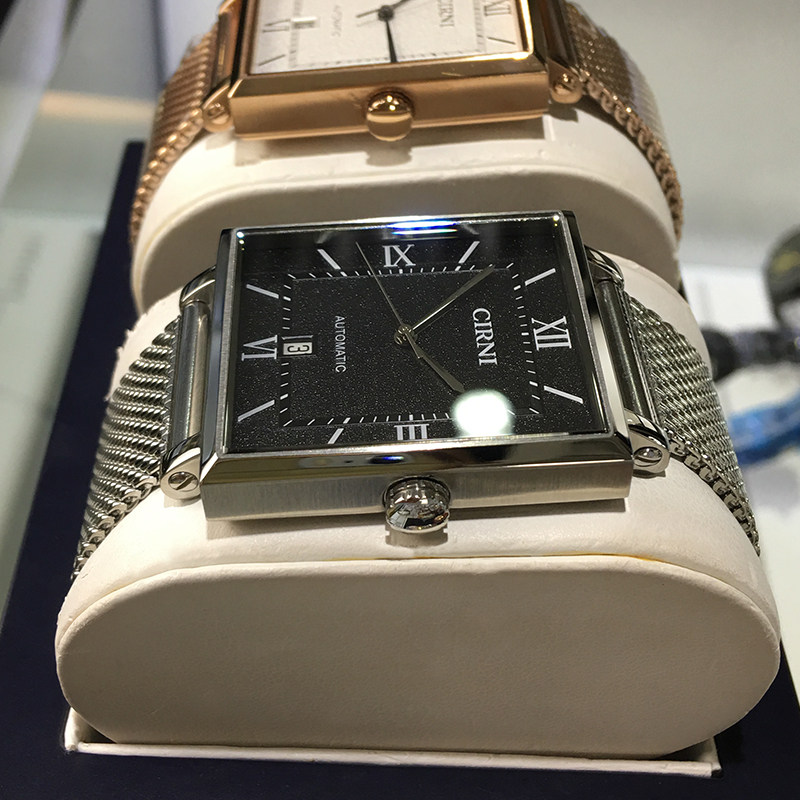 西亚尼男表全自动机械表防水精钢带时尚正品牌十大长方形男士手表