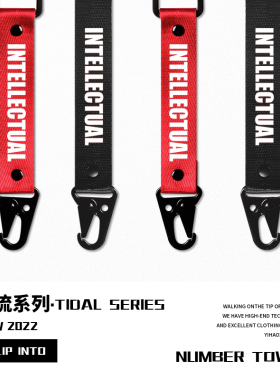 创意钥匙扣潮牌intellectual织带钥匙扣挂绳潮汽车标摩托车钥匙扣