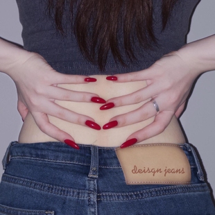 纯手工新年美甲欧美辣妹法式红美甲新娘甲高级感穿戴甲过年指甲贴