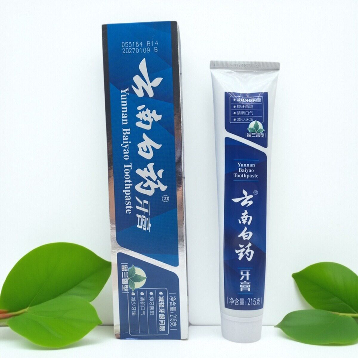 云南白药牙膏215克留兰香型男女通用家庭装清新口气清洁牙齿正品