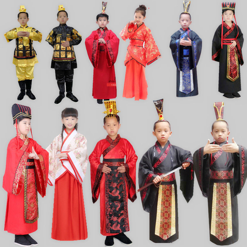 春秋儿童古装男女汉服课本剧田忌赛马服装孙膑齐威王战国舞台演出