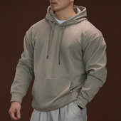 套头宽松日系休闲纯色简约上衣外套男士 BARBRO新款 连帽卫衣男款