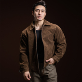 BARBRO新款 户外宽松潮流外套 复古夹克翻领纯色休闲秋冬季 男士 美式