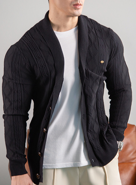 BARBRO新款春秋款毛衣外套男士针织开衫轻奢高级感轻熟针织衫百搭