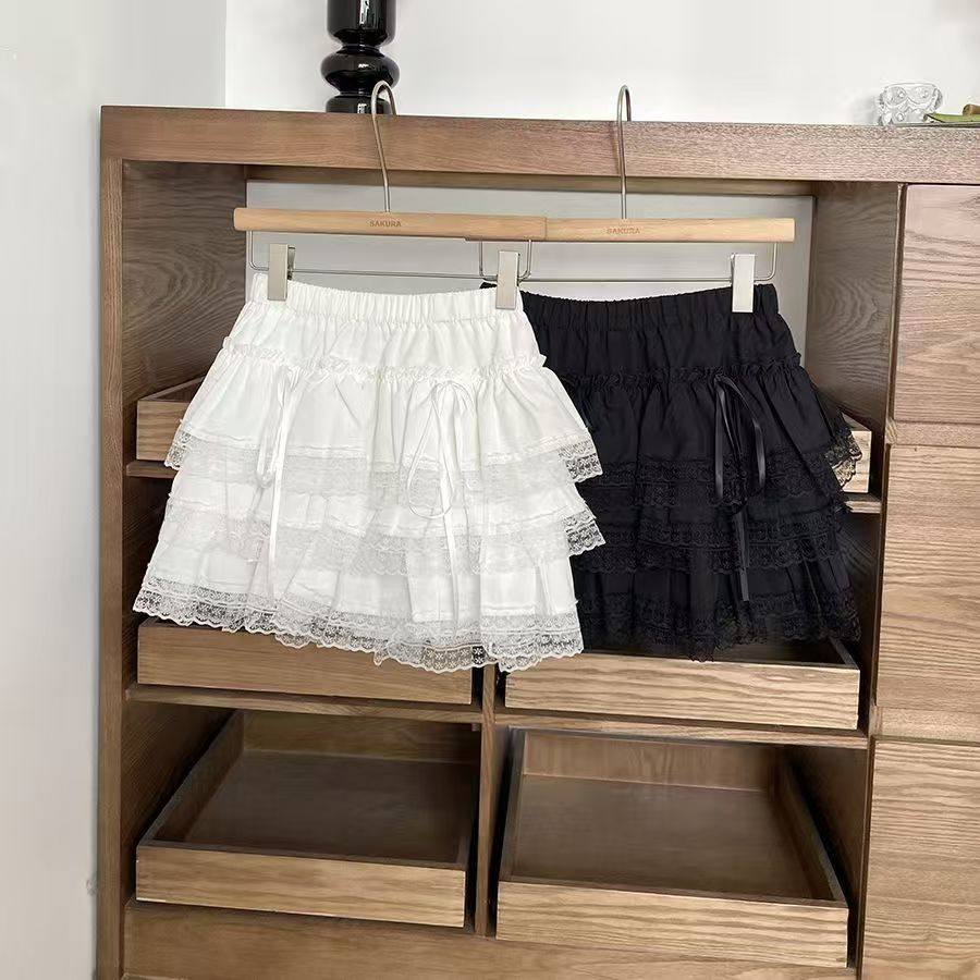 甜美高腰系带蕾丝拼接A字蛋糕裙女2026新款百搭显瘦芭蕾风半身裙,女装/女士精品,半身裙,淘宝优惠券,粉丝福利购,淘宝优惠卷