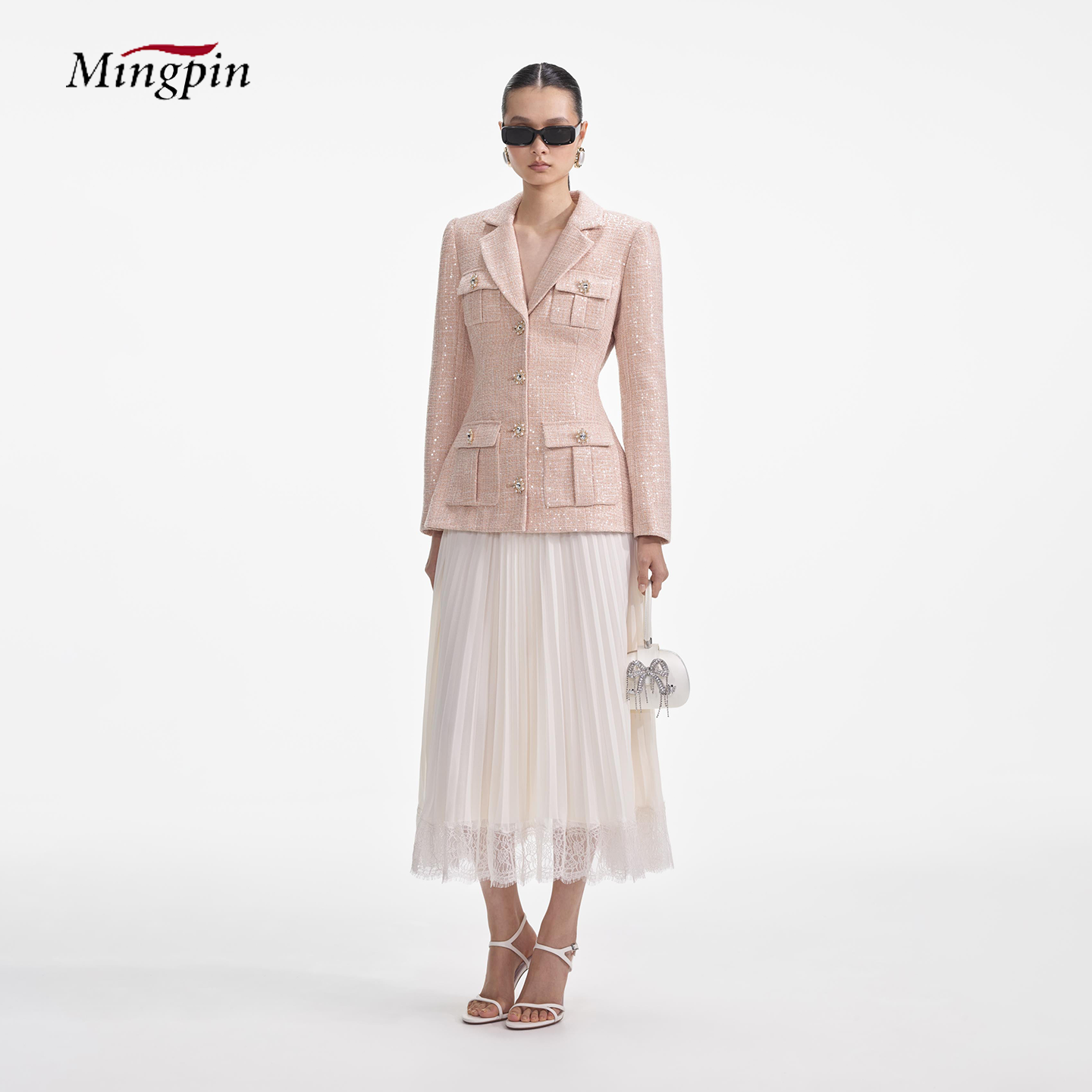 时尚套装女新款精致法式优雅西装领小香风上衣潮流百褶裙两件套,女装/女士精品,时尚套装,淘宝优惠券,粉丝福利购,淘宝优惠卷